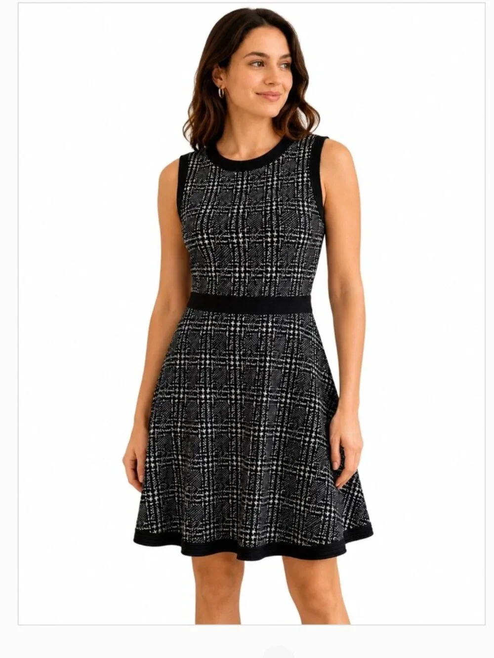 KATE SPADE New York Mod Knit Plaid Preppy Sweater Dress size small